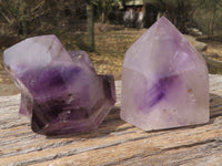 Polished Gorgeous Selection Of Smokey Window Amethyst Quartz Crystals  x 4 From Ankazobe, Madagascar - TopRock