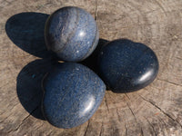 Polished Lazulite Hearts & Sphere x 3 From Madagascar - TopRock