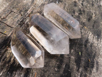 Polished Double Terminated Wispy Phantom Smokey Quartz Crystals  x 12 From Madagascar - TopRock