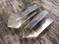 Polished Double Terminated Wispy Phantom Smokey Quartz Crystals  x 12 From Madagascar - TopRock