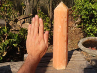 Polished Orange Twist Calcite Tower x 1 From Maevantanana, Madagascar