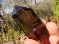 Polished Wispy Phantom Smokey Quartz Points x 20 From Madagascar