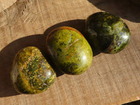 Polished Green Opal Galet / Palm Stones x 12 From Antsirabe, Madagascar