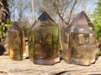 Polished Wispy Phantom Smokey Quartz Points x 20 From Madagascar