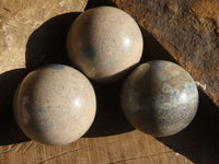 Polished Blue Spotted Spinel Quartz Spheres x 6 From Madagascar