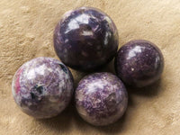 Polished Purple Lepidolite Mica Spheres  x 4 From Madagascar - TopRock