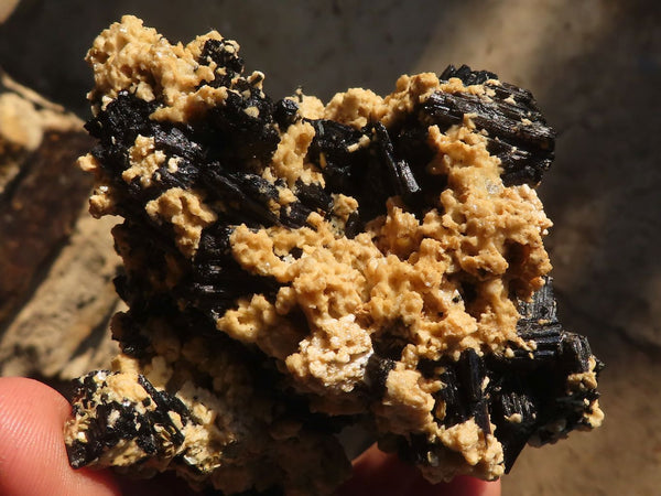 Natural Schorl Black Tourmaline Specimens x 4 From Erongo, Namibia