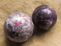 Polished Purple Lepidolite Mica Spheres  x 4 From Madagascar - TopRock