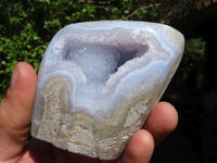 Polished Blue Lace Agate Standing Free Forms  x 3 From Nsanje, Malawi - Toprock Gemstones and Minerals 