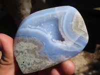 Polished Blue Lace Agate Standing Free Forms  x 3 From Nsanje, Malawi - Toprock Gemstones and Minerals 