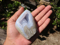 Polished Blue Lace Agate Standing Free Forms  x 3 From Nsanje, Malawi - Toprock Gemstones and Minerals 