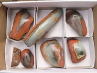 Polished One Side Polished Polychrome / Picasso Jasper Free Forms  x 7 From Madagascar - TopRock