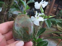 Polished Small Green Chrysoprase Standing Free Forms  x 5 From Madagascar - Toprock Gemstones and Minerals 