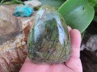 Polished Small Green Chrysoprase Standing Free Forms  x 5 From Madagascar - Toprock Gemstones and Minerals 