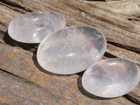 Polished Girasol Pearl Quartz Palm Stones  x 12 From Ambatondrazaka, Madagascar - TopRock