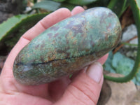 Polished Small Green Chrysoprase Standing Free Forms  x 5 From Madagascar - Toprock Gemstones and Minerals 