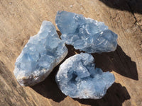 Natural Blue Celestite Crystal Specimens  x 6 From Sakoany, Madagascar - Toprock Gemstones and Minerals 