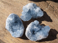 Natural Blue Celestite Crystal Specimens  x 6 From Sakoany, Madagascar - Toprock Gemstones and Minerals 