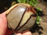 Polished Septerye (Aragonite & Calcite) Palm Stones  x 12 From Madagascar - Toprock Gemstones and Minerals 