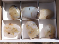 Polished Semi Translucent Dendritic Agate Standing Free Forms  x 4 From Moralambo, Madagascar - TopRock