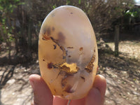 Polished Semi Translucent Dendritic Agate Standing Free Forms  x 4 From Moralambo, Madagascar - TopRock