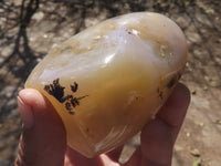 Polished Semi Translucent Dendritic Agate Standing Free Forms  x 4 From Moralambo, Madagascar - TopRock