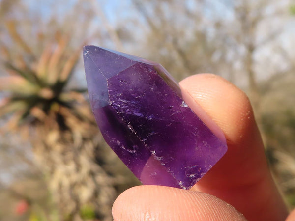 Polished Small Window Amethyst Points x 35 From Ankazobe, Madagascar