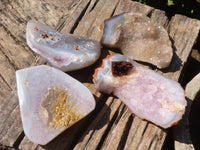 Polished Crystalline Banded Agate Free Forms  x 4 From Madagascar - Toprock Gemstones and Minerals 