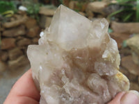 Natural Cascading White Phantom Quartz Clusters  x 3 From Luena, Congo - Toprock Gemstones and Minerals 