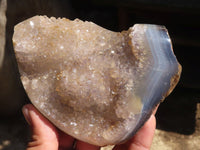 Polished Crystalline Banded Agate Free Forms  x 4 From Madagascar - Toprock Gemstones and Minerals 