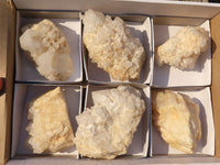 Natural "Cathedral Window" Candle Quartz Formations  x 6 From Madagascar