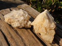 Natural "Cathedral Window" Candle Quartz Formations  x 6 From Madagascar