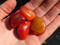 Polished  Individually Made Carnelian Agate Tumble Stones  x 1 Kg Lot From Madagascar