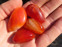 Polished  Individually Made Carnelian Agate Tumble Stones  x 1 Kg Lot From Madagascar