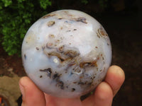 Polished Groovy Agate Spheres  x 2 From Madagascar - Toprock Gemstones and Minerals 