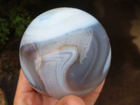 Polished Groovy Agate Spheres  x 2 From Madagascar - Toprock Gemstones and Minerals 