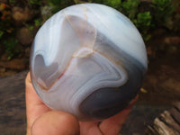 Polished Groovy Agate Spheres  x 2 From Madagascar - Toprock Gemstones and Minerals 