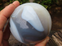 Polished Groovy Agate Spheres  x 2 From Madagascar - Toprock Gemstones and Minerals 