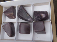 Polished Purple Lepidolite Free Forms  x 6 From Zimbabwe - Toprock Gemstones and Minerals 