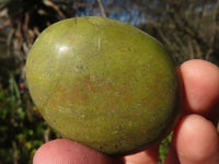 Polished Green Opal Palm Stones  x 12 From Antsirabe, Madagascar - Toprock Gemstones and Minerals 