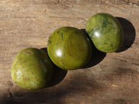 Polished Green Opal Palm Stones  x 12 From Antsirabe, Madagascar - Toprock Gemstones and Minerals 