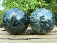 Polished Stromatolite / Kambamba Jasper Spheres  x 2 From Madagascar - Toprock Gemstones and Minerals 