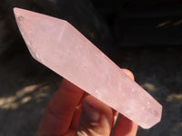 Polished Gemmy Double Terminated Rose Quartz Points x 5 From Antsirabe, Madagascar