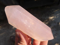 Polished Gemmy Double Terminated Rose Quartz Points x 5 From Antsirabe, Madagascar