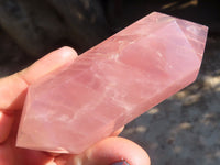 Polished Gemmy Double Terminated Rose Quartz Points x 5 From Antsirabe, Madagascar