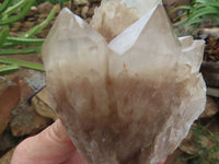 Natural Clear Cascading White Phantom Quartz Clusters  x 3 From Luena, Congo - Toprock Gemstones and Minerals 