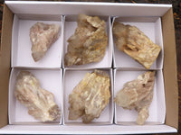 Natural Cascading White Phantom Smokey Quartz Clusters  x 6 From Luena, Congo - Toprock Gemstones and Minerals 