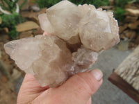 Natural Clear Cascading White Phantom Quartz Clusters  x 3 From Luena, Congo - Toprock Gemstones and Minerals 