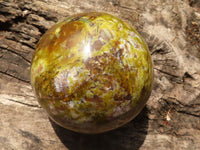 Polished Green & Yellow Opal Spheres  x 3 From Madagascar - TopRock