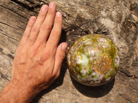 Polished Green & Yellow Opal Spheres  x 3 From Madagascar - TopRock